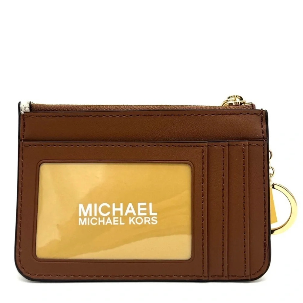 Michael Kors Jet Set Travel Small Signature Logo Coin Purse Vanilla